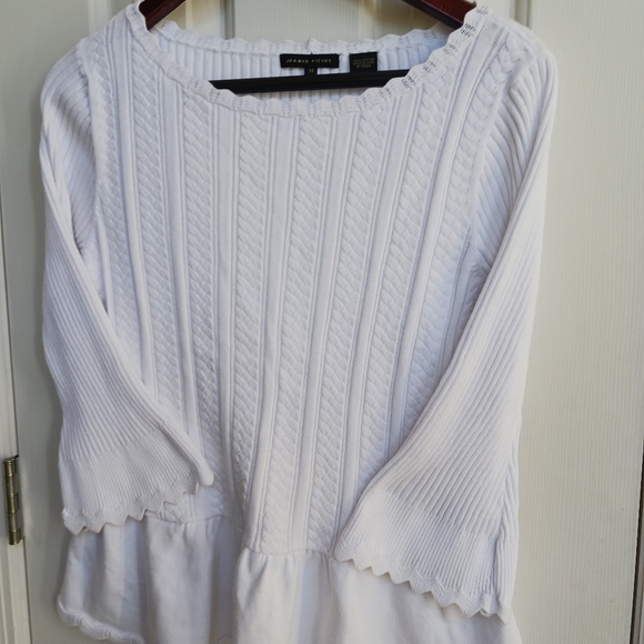 Jenne Pierre white sweater size M - Picture 4 of 4